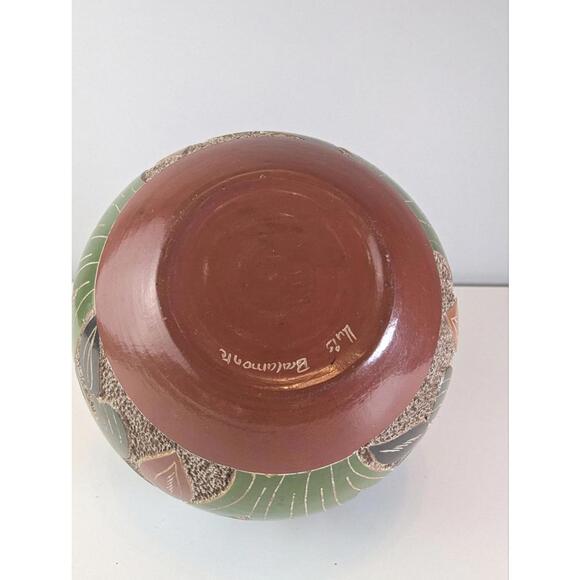 Vntage Nicaraguan Pottery Turtle Vase Luis Bralamonte Signed Hand Painted Art - Picture 4 of 7